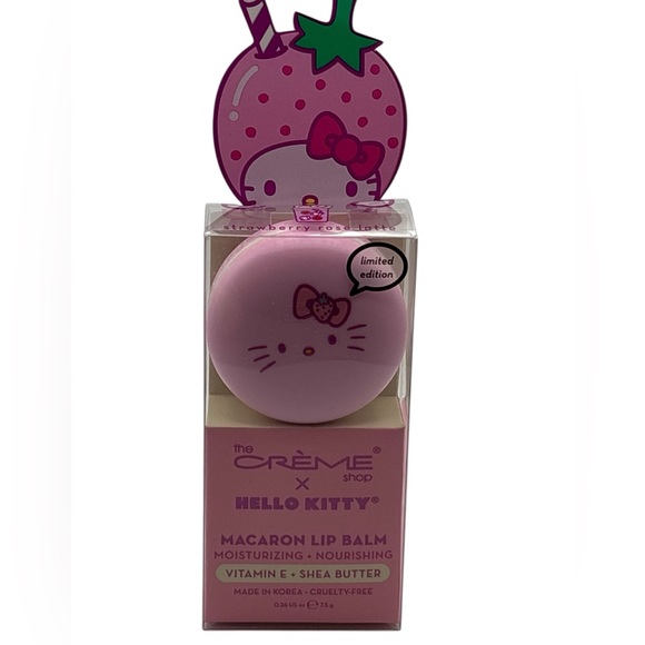 The Creme Shop Other - RESERVED The Crème Shop X Hello Kitty Macaron Lip Balm Strawberry Rose Latte NIP